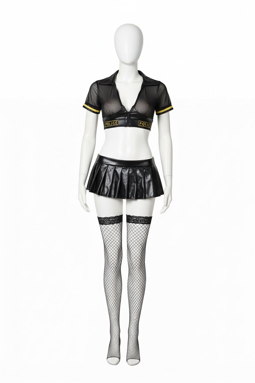 Arias Closet File Çoraplı Latex Polis Kostüm