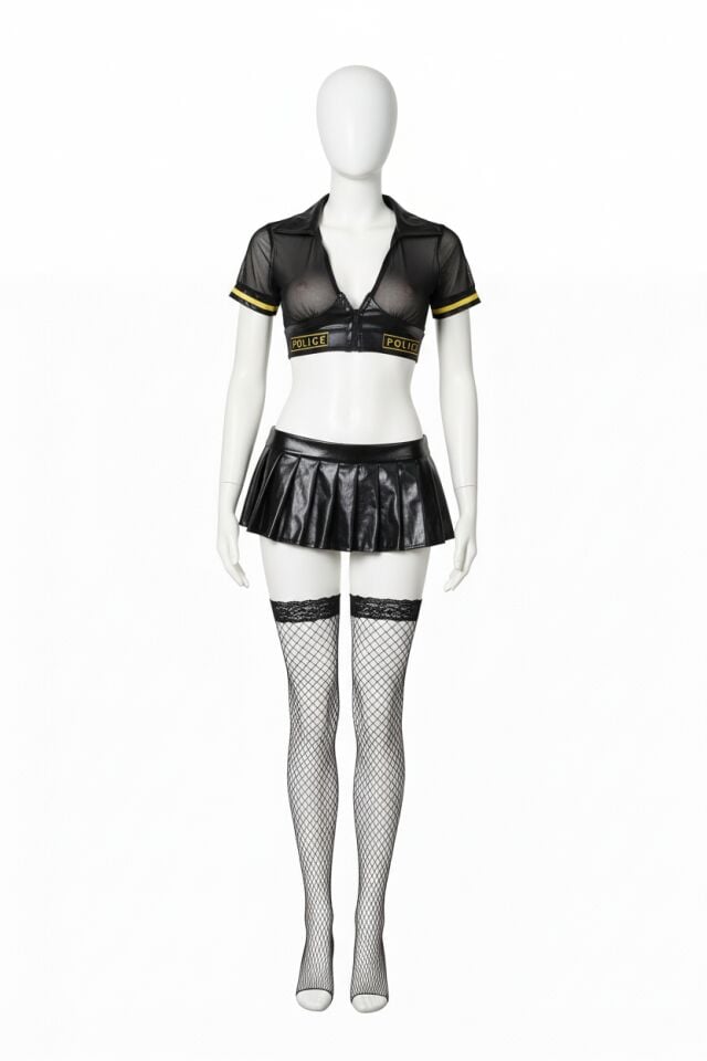 Arias Closet File Çoraplı Latex Polis Kostüm