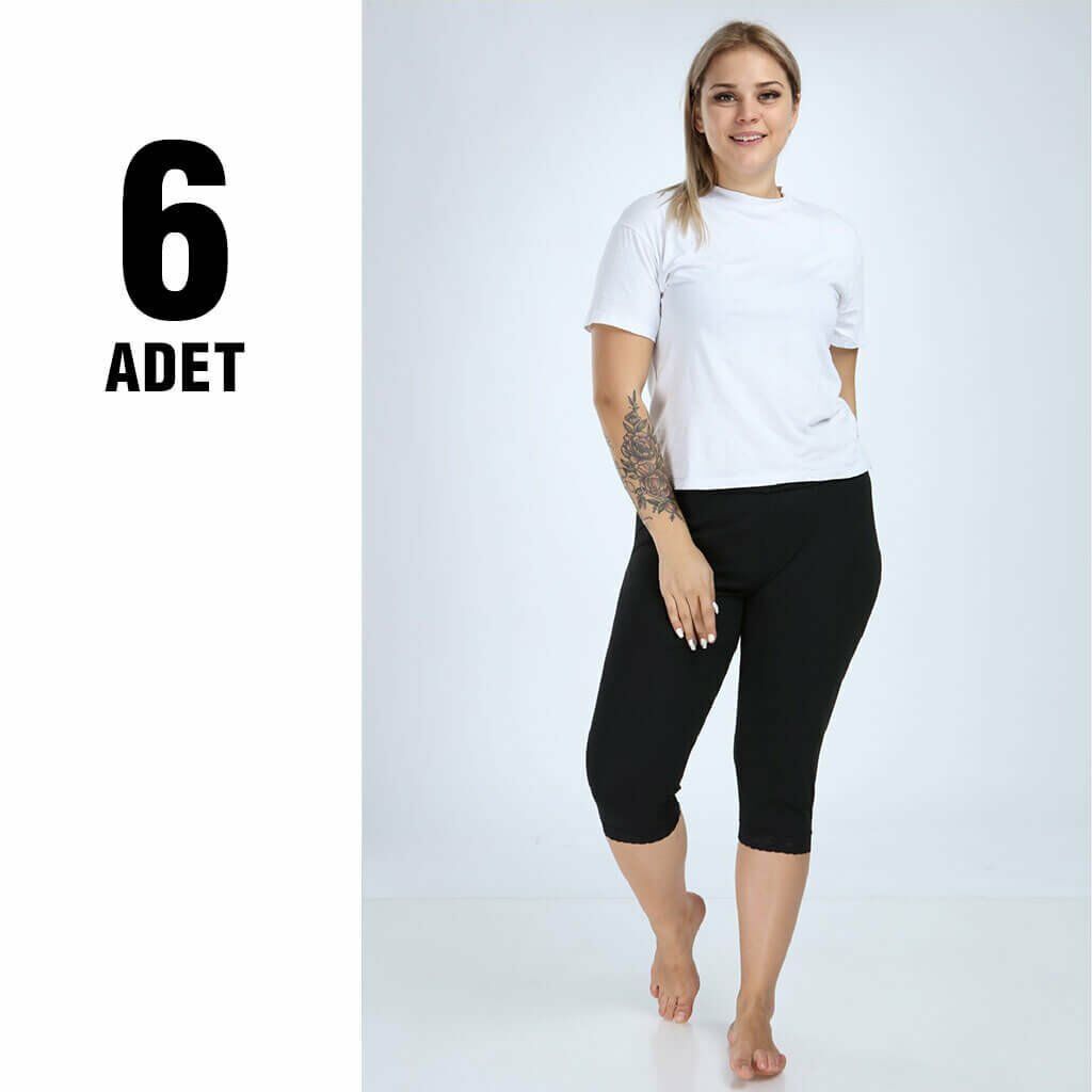 Hilal Yıldız Dantelli Bayan Kısa Tayt 6'lı
