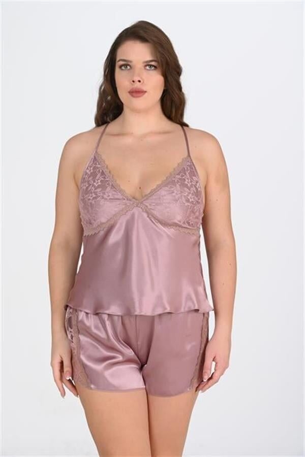 Arias Closet Büyük Beden Vizon Şort Takımı
