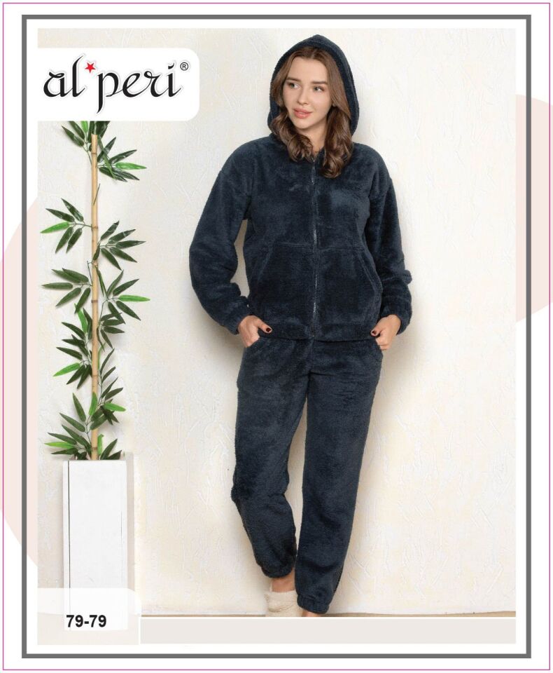 Alperi 79-79 Polar Bayan Uzun Kollu Pijama Takımı 4'lü