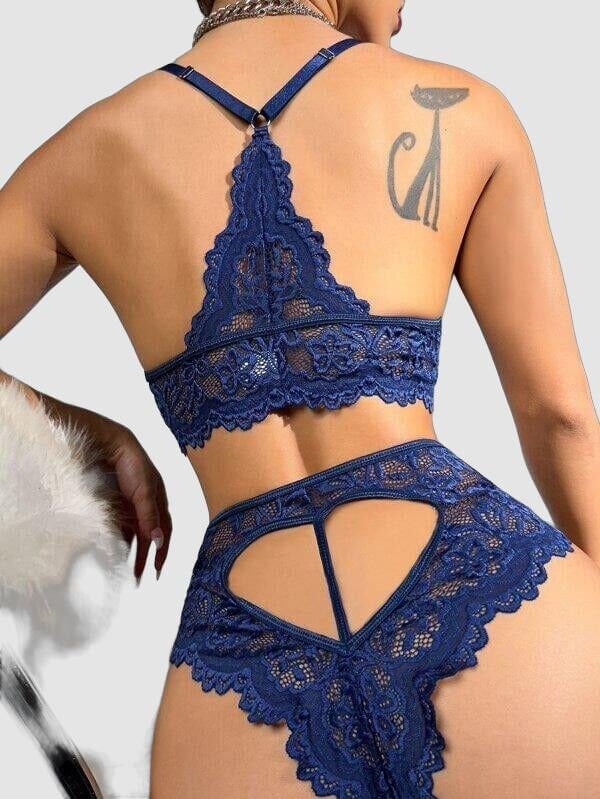 Arias Closet Lacivert Dantelli Fantezi Bralet Sütyen Takımı