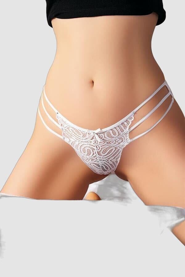 Arias Closet Dantel İşlemeli 3 İpli Beyaz Fantezi Külot