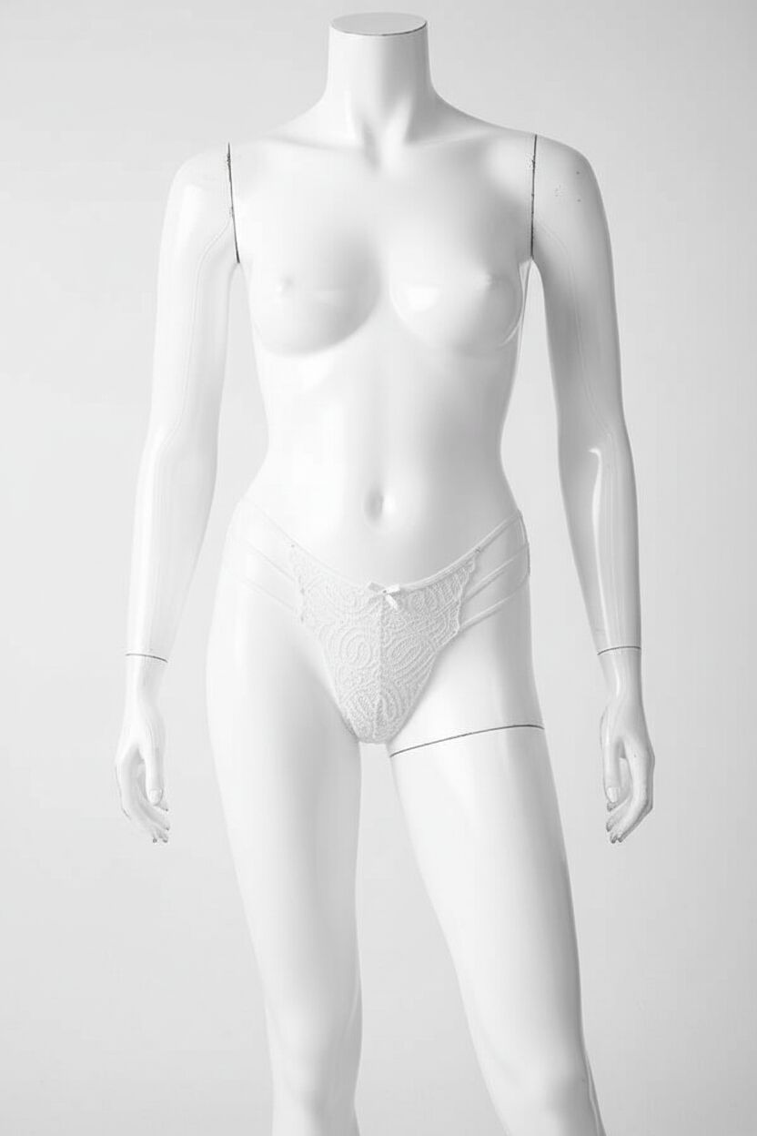 Arias Closet Dantel İşlemeli 3 İpli Beyaz Fantezi Külot