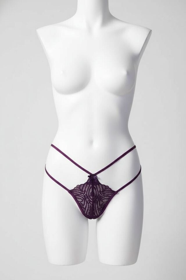 Arias Closet Dantel İşlemeli 2 İpli Mor Fantezi Külot