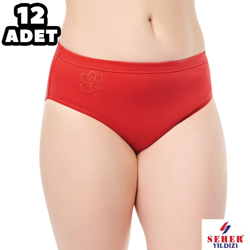 Seher Düz Renk İşli Bayan Kom 12'li