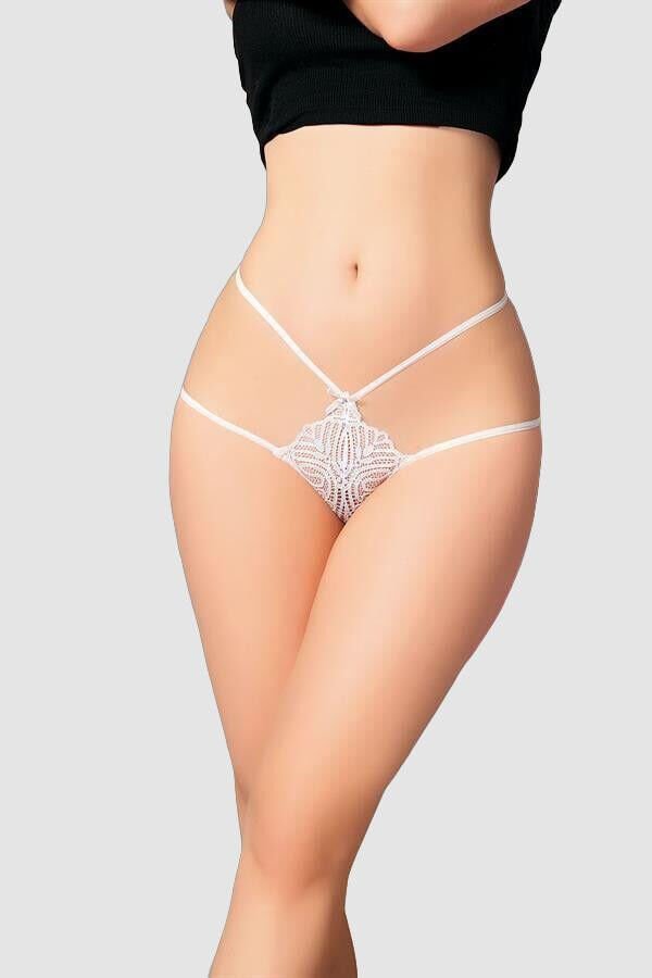 Arias Closet Dantel İşlemeli 2 İpli Beyaz Fantezi Külot