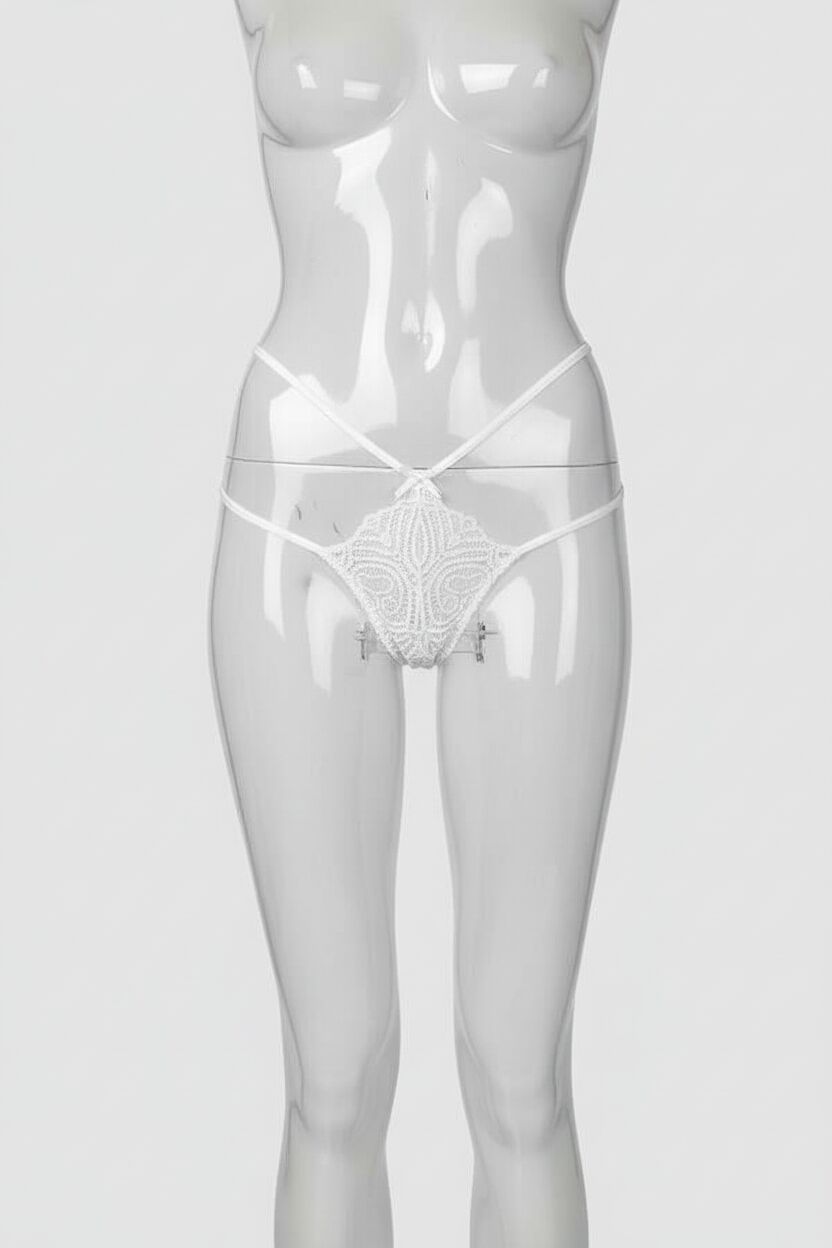 Arias Closet Dantel İşlemeli 2 İpli Beyaz Fantezi Külot
