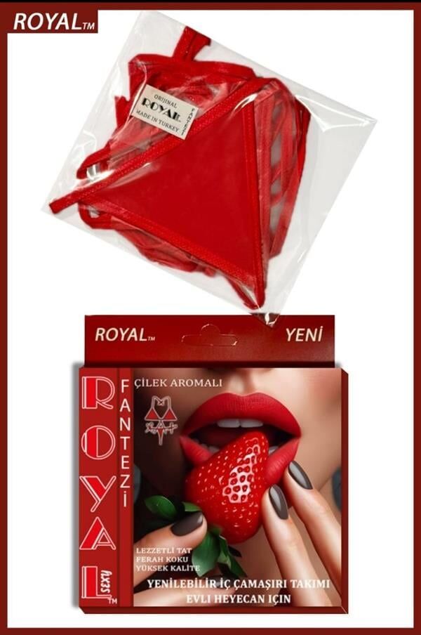 Arias Closet Fantezi Tüketilebilen Yenilebilir Çilek Aromalı İç Çamaşırı Takımı