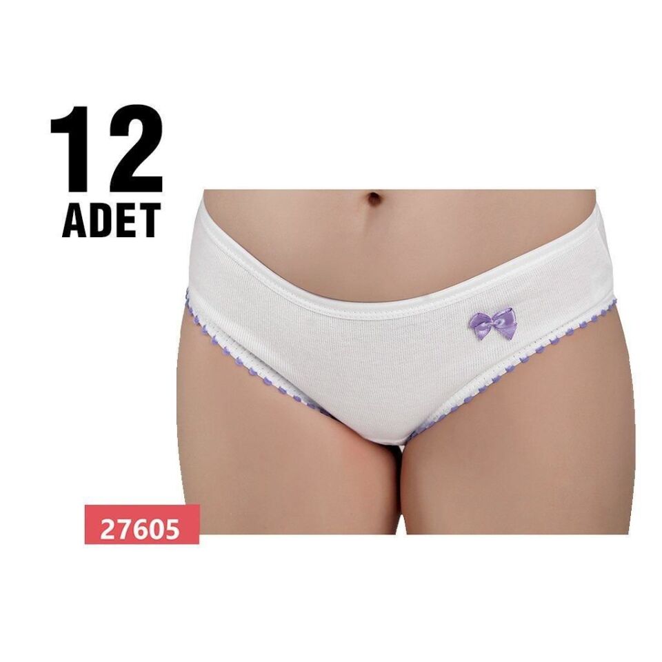 Güryıldız 27605 Penye Ribana Ponponlu Kız Çocuk Külot 12'li