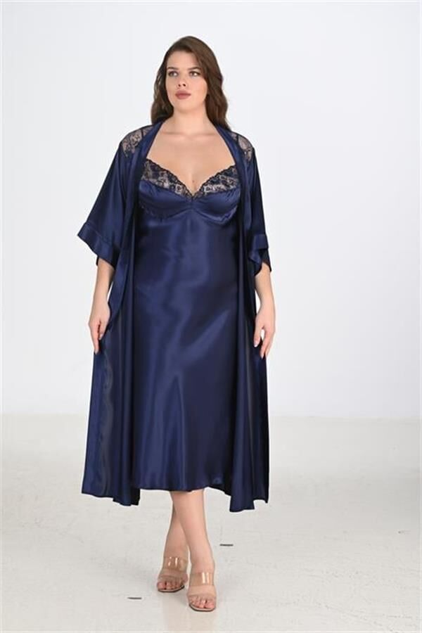 Arias Closet 2li Lacivert Sabahlık Takımı Bigsize 6228
