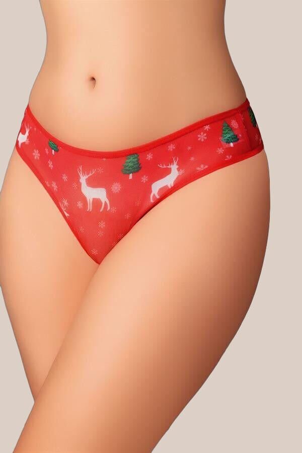 Arias Closet Özel Bölgesi Açık Yılbaşı Desenli Fantezi Tanga String
