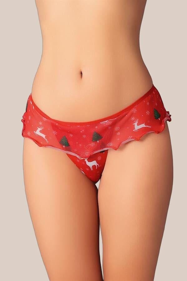 Arias Closet Yılbaşı Desenli Fırfırlı Fantezi Tanga String