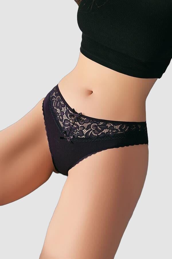 Arias Closet Siyah Bel Kısmı Dantel İşlemeli Külot
