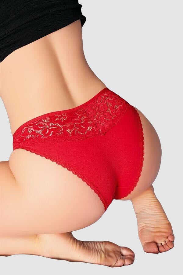 Arias Closet Kırmızı Bel Kısmı Dantel İşlemeli Külot