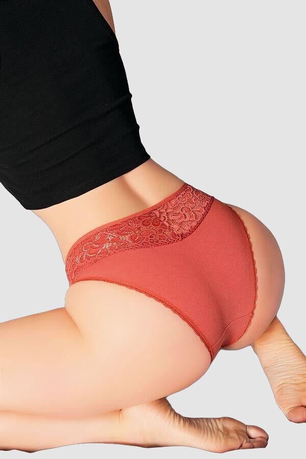 Arias Closet Kiremit Bel Kısmı Dantel İşlemeli Külot