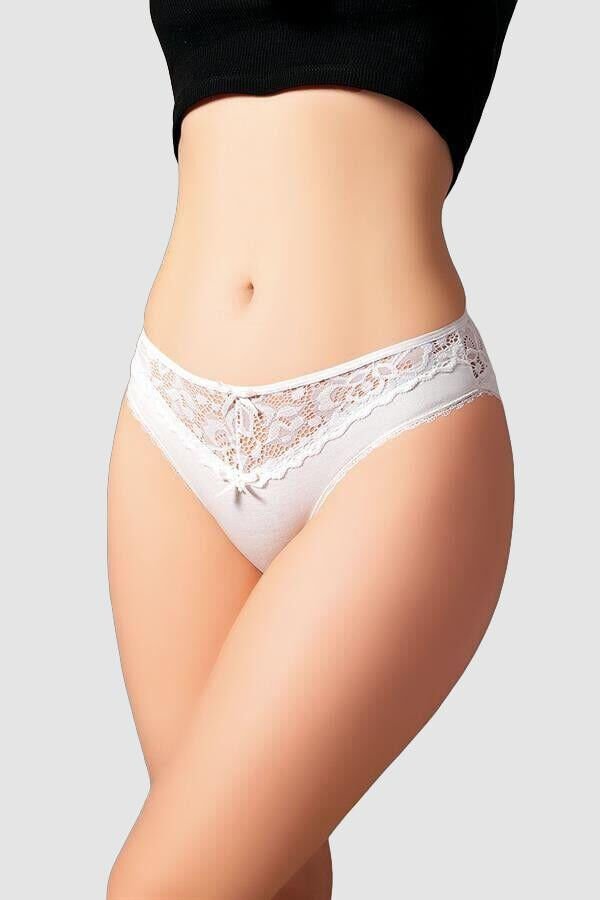 Arias Closet Beyaz Bel Kısmı Dantel İşlemeli Külot