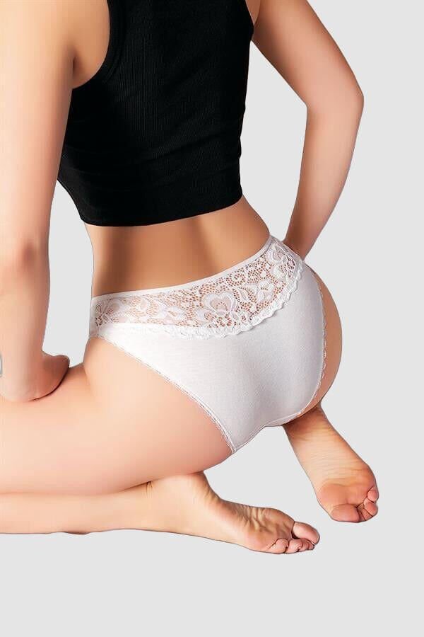 Arias Closet Beyaz Bel Kısmı Dantel İşlemeli Külot
