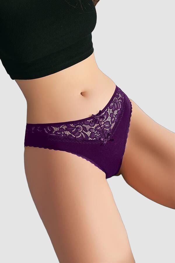 Arias Closet Mor Bel Kısmı Dantel İşlemeli Külot