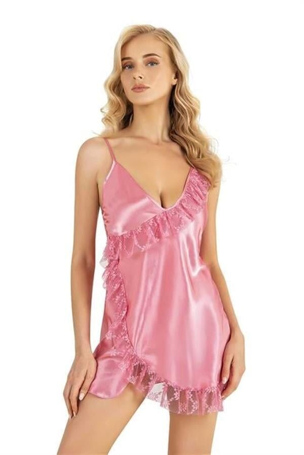 Arias Closet Pembe Kısa Saten Gecelik 8229