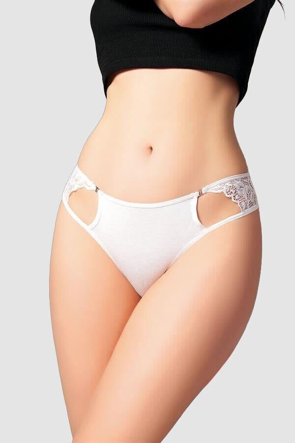 Arias Closet Beyaz Bel Kısmı Dantelli Külot