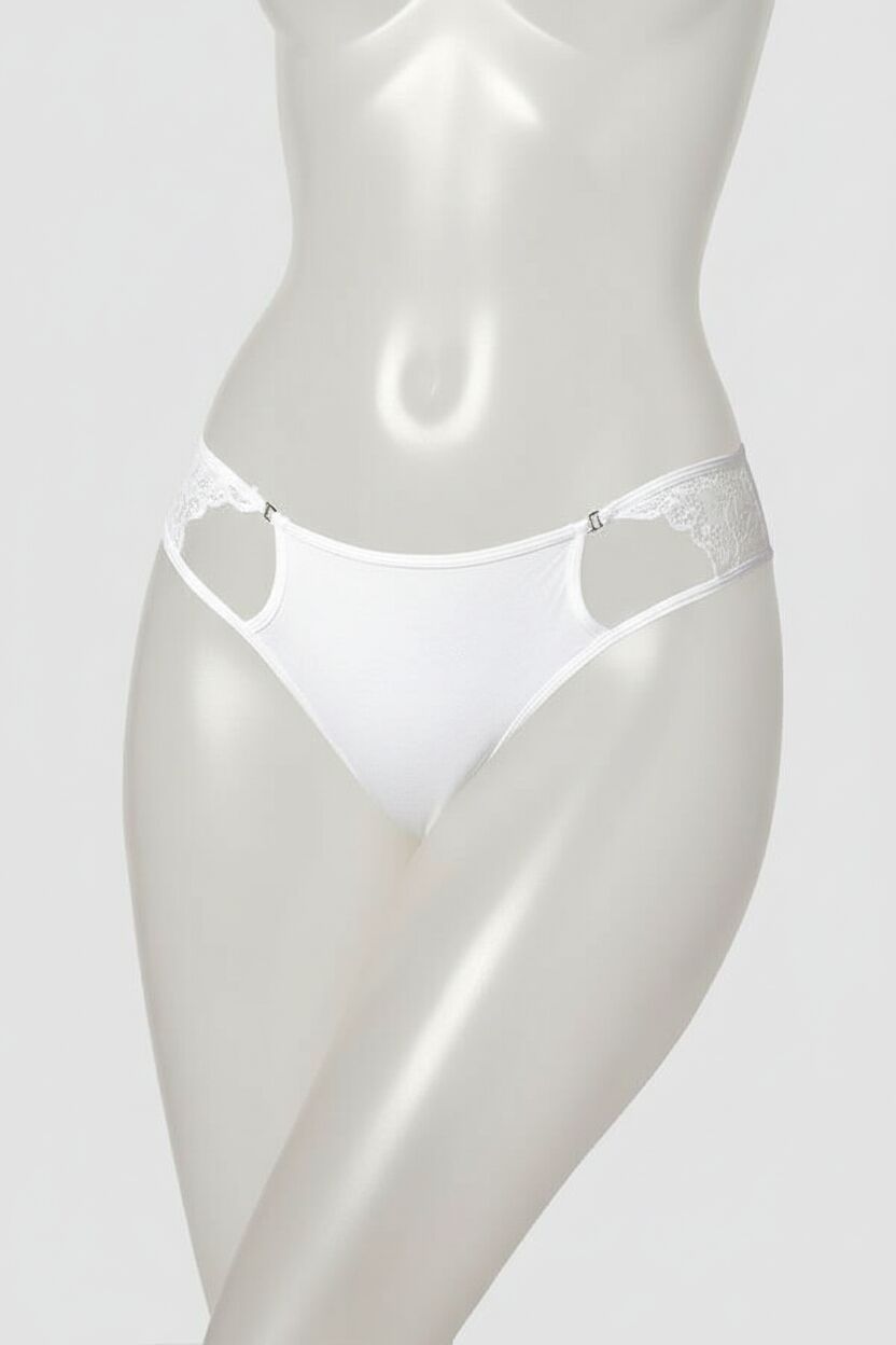Arias Closet Beyaz Bel Kısmı Dantelli Külot