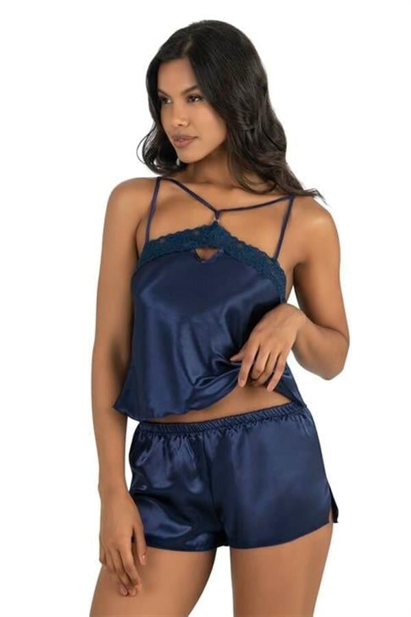Arias Closet Lacivert Saten Şort Takımı