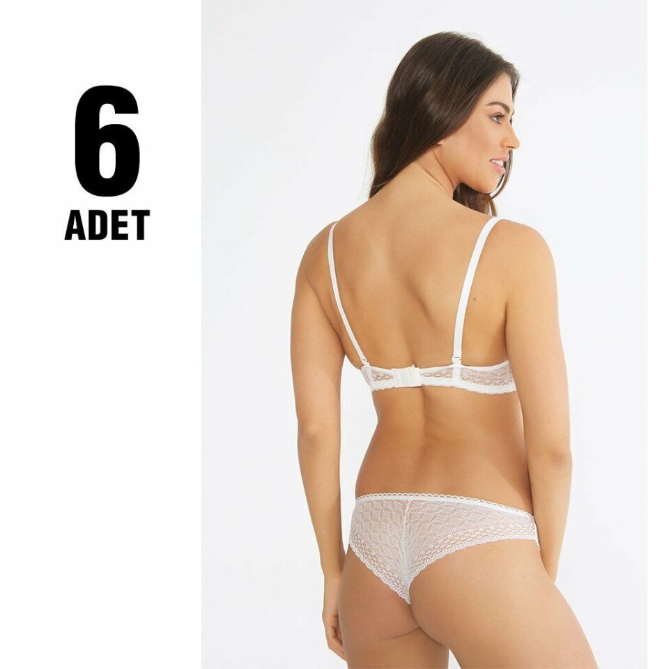 Cansoy 155 Desteksiz Sütyen Takım Beyaz 6'lı