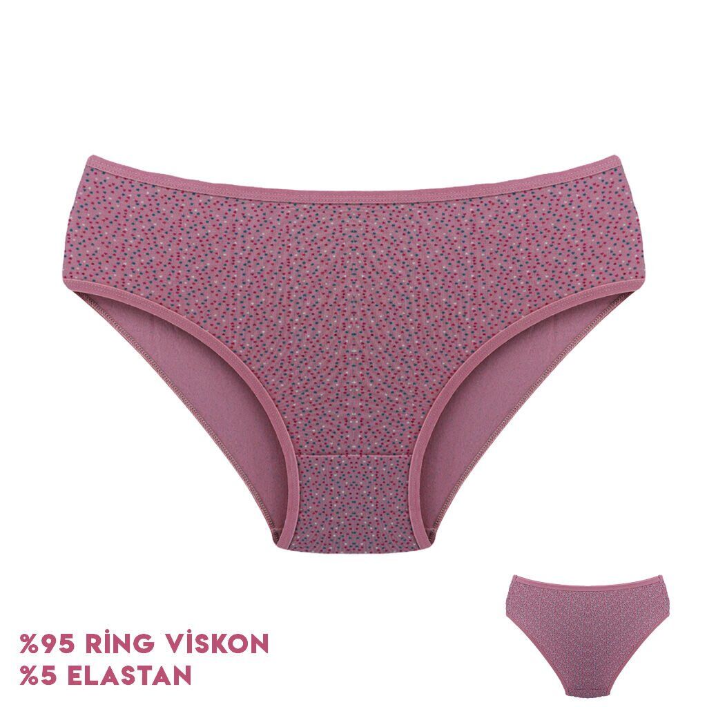 Dondeza 264-3 (L) Desenli Viscon Bayan Bikini 12'li