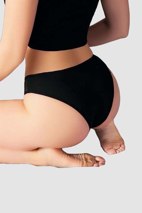 Arias Closet Siyah Dantelli Metal Aksesuarlı Fantezi Külot