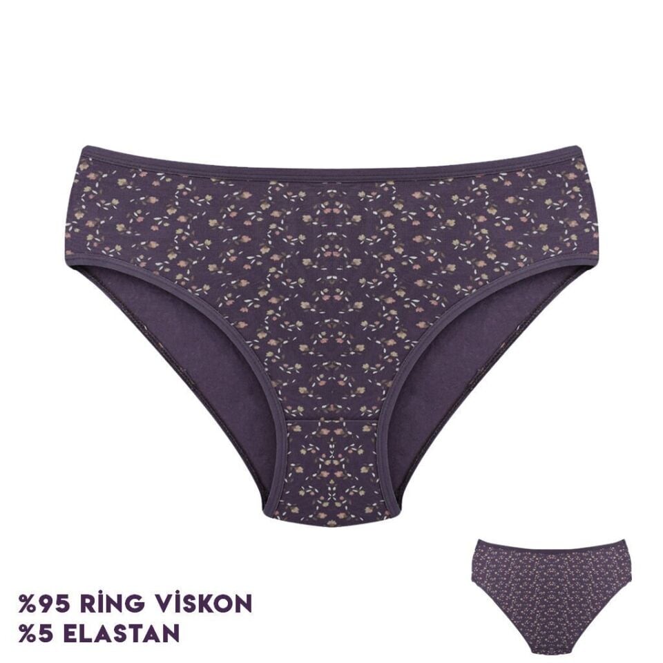 Dondeza 264-11 (L) Desenli Viscon Bayan Bikini 12'li