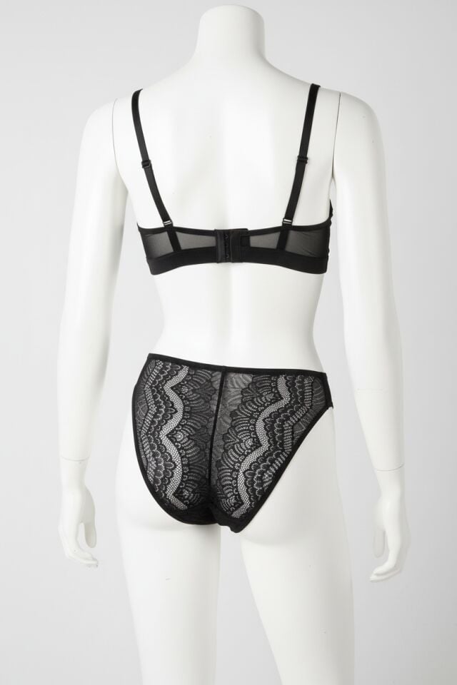 Arias Closet Siyah Dantelli Arkası Dekolteli Fantezi Külot