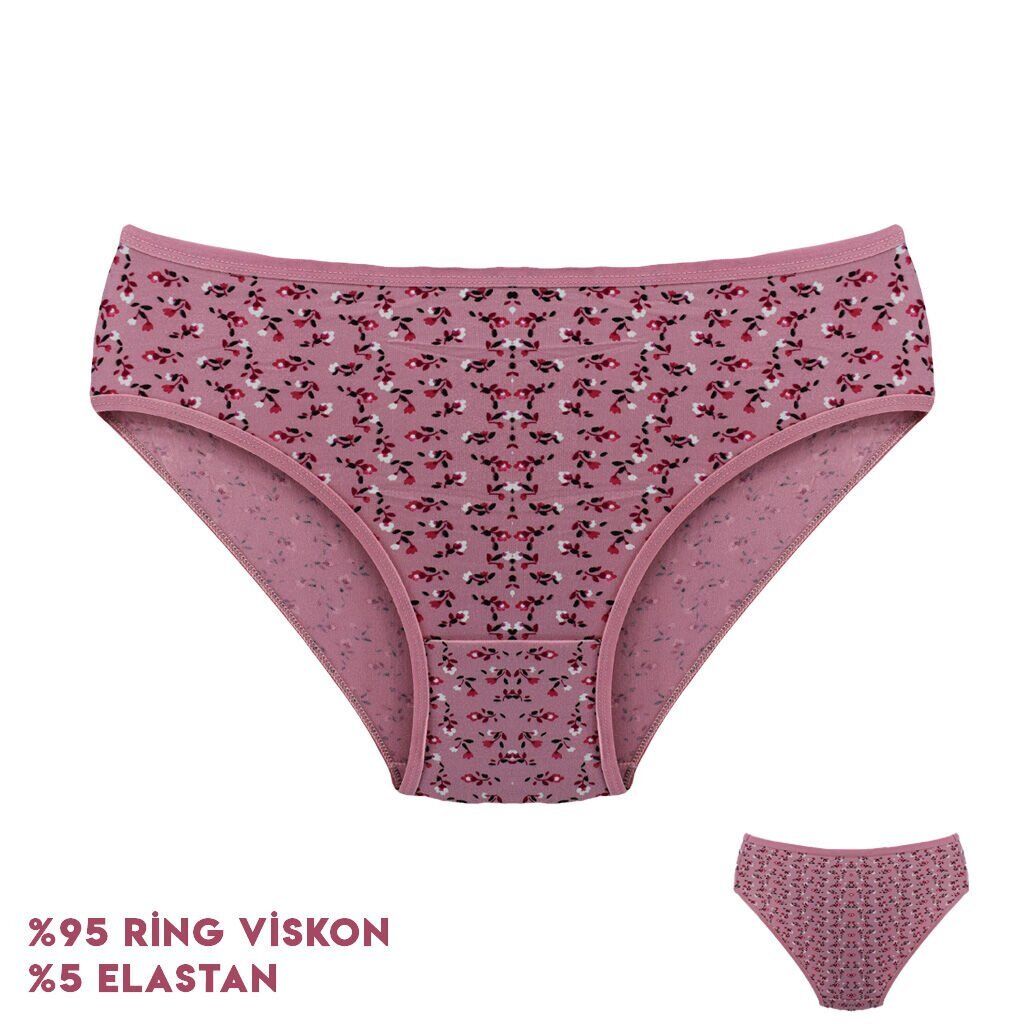 Dondeza 264-4 (L) Desenli Viscon Bayan Bikini 12'li