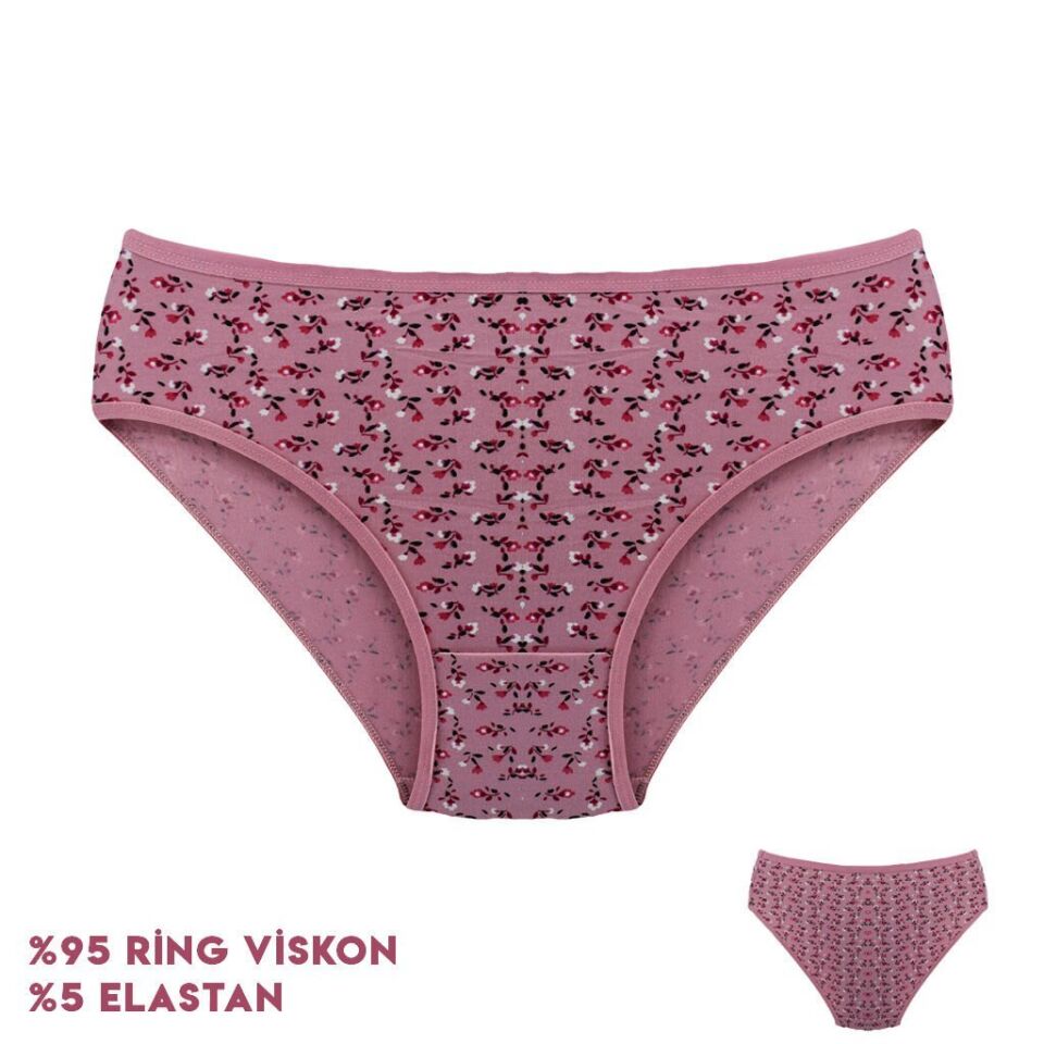 Dondeza 264-4 (L) Desenli Viscon Bayan Bikini 12'li