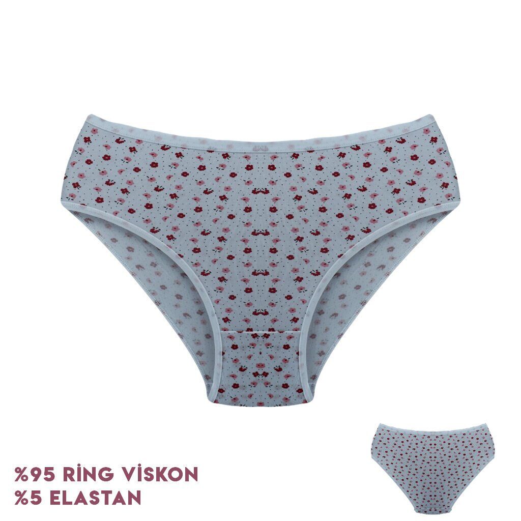 Dondeza 264-7 (L) Desenli Viscon Bayan Bikini 12'li