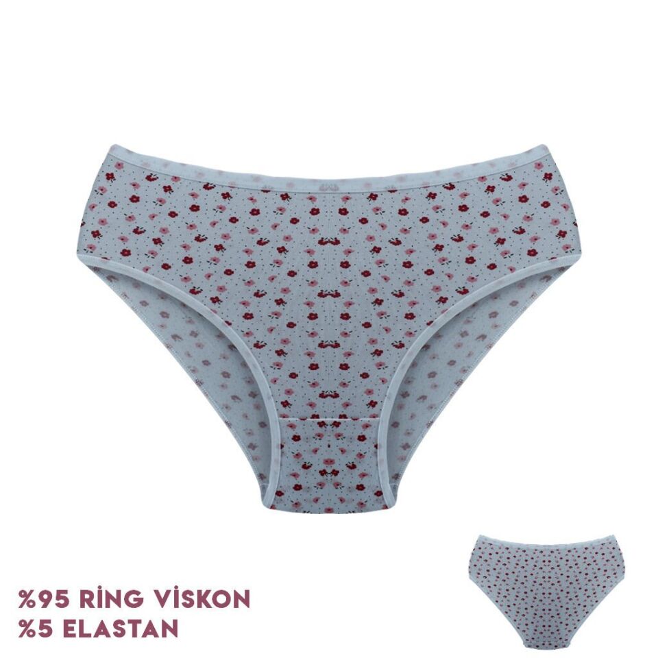 Dondeza 264-7 (L) Desenli Viscon Bayan Bikini 12'li