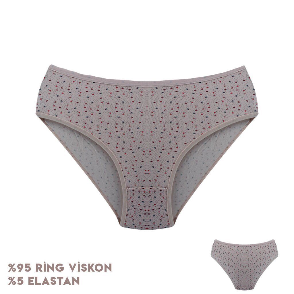 Dondeza 264-5 (L) Desenli Viscon Bayan Bikini 12'li