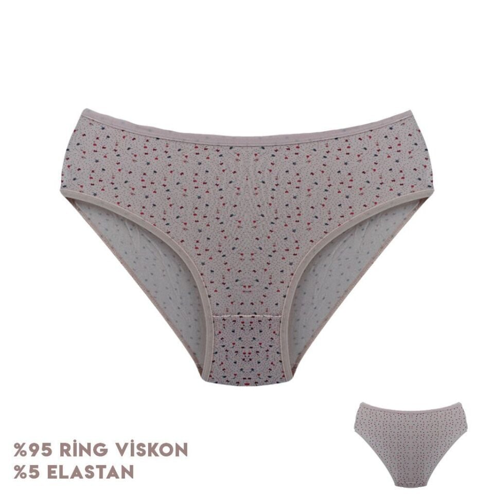 Dondeza 264-5 (L) Desenli Viscon Bayan Bikini 12'li