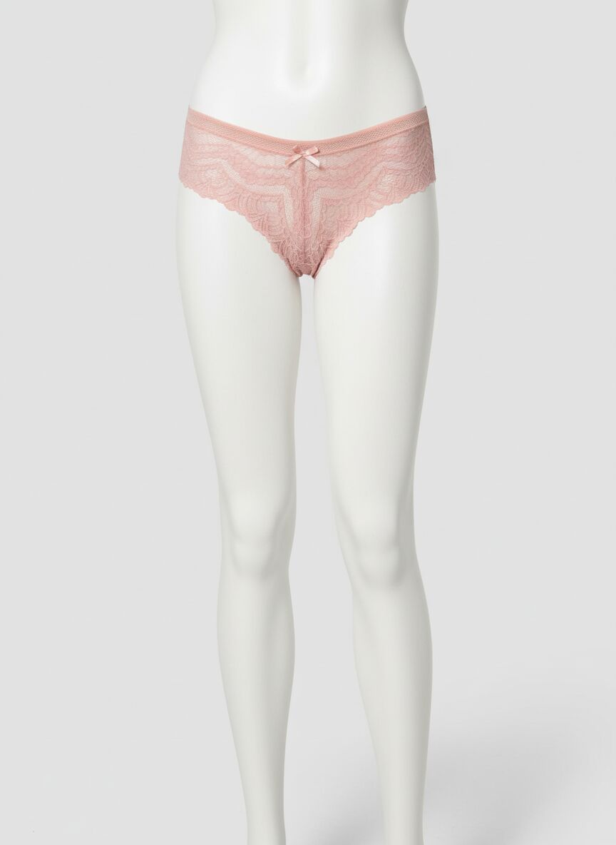 Pudra Dantelli Desenli Fantezi Külot