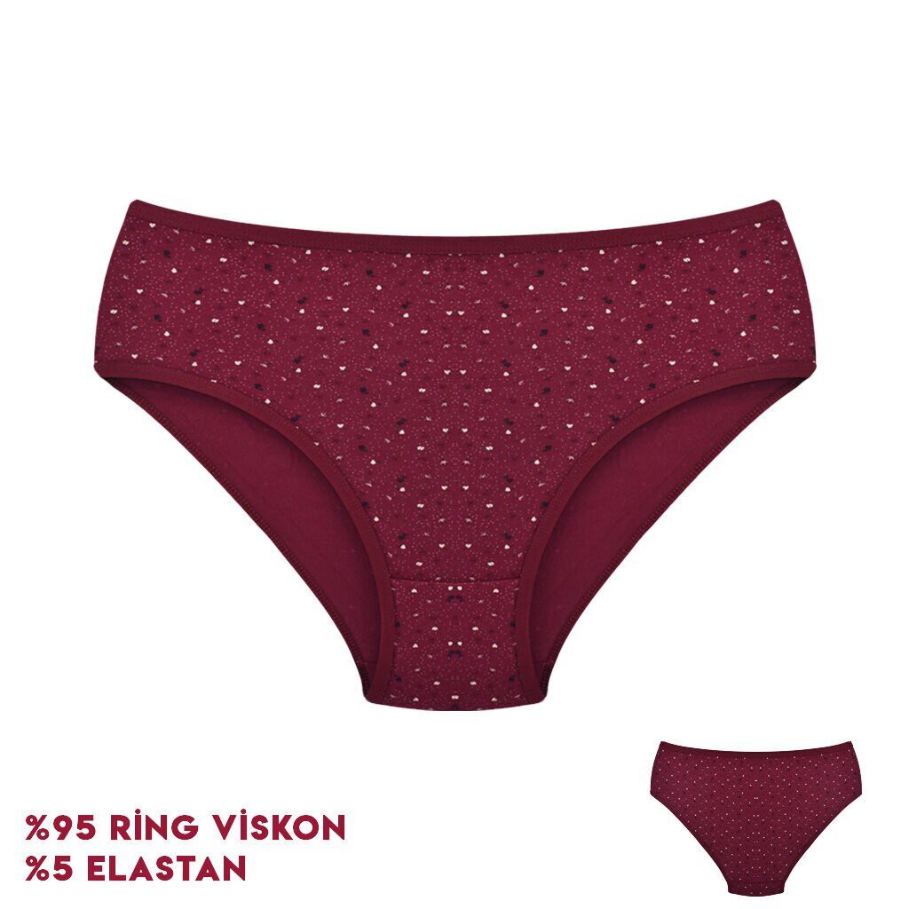 Dondeza 264-10 (L) Desenli Viscon Bayan Bikini 12'li