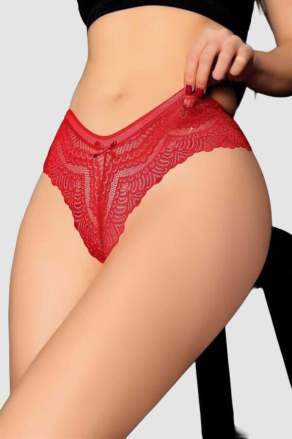 Arias Closet Kırmızı Dantelli Desenli Fantezi Külot