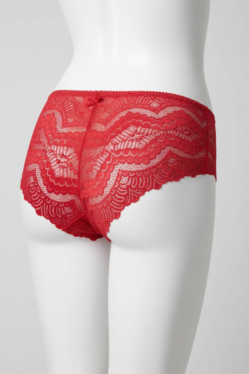 Arias Closet Kırmızı Dantelli Desenli Fantezi Külot