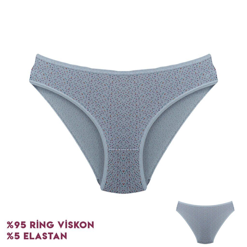 Dondeza 164-2 (M) Desenli Viscon Bayan Bikini 12'li