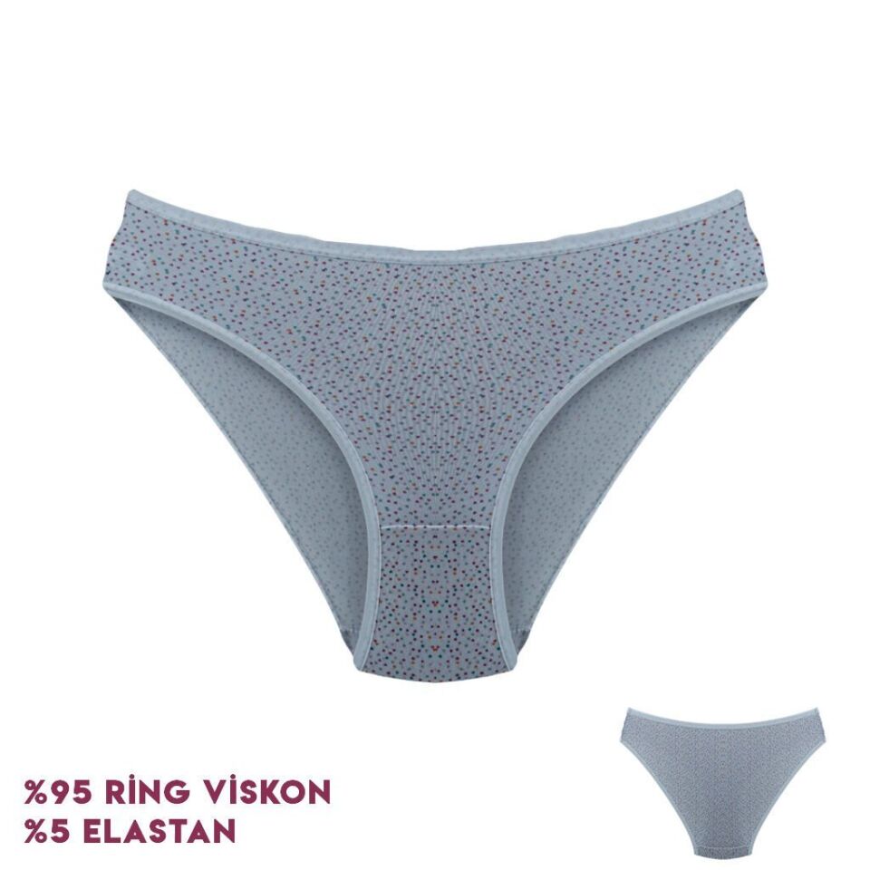 Dondeza 164-2 (M) Desenli Viscon Bayan Bikini 12'li