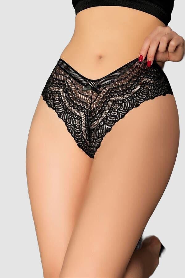 Arias Closet Siyah Dantelli Desenli Fantezi Külot