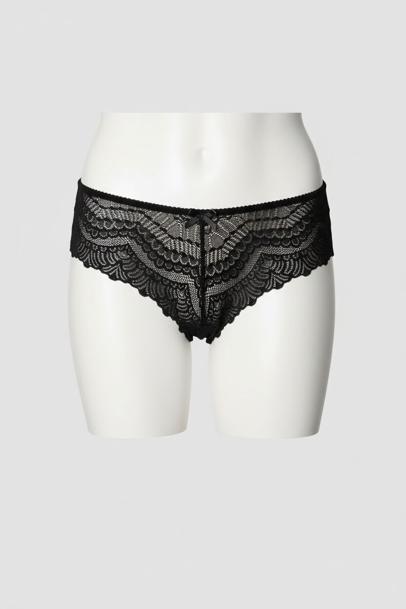 Arias Closet Siyah Dantelli Desenli Fantezi Külot