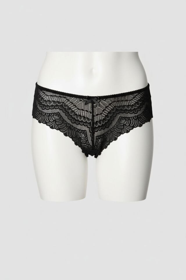 Arias Closet Siyah Dantelli Desenli Fantezi Külot