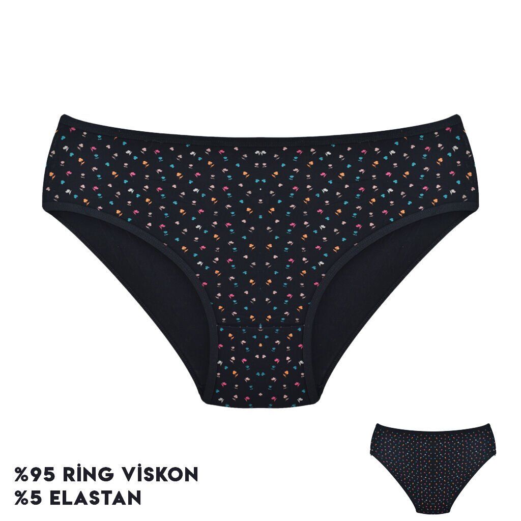 Dondeza 264-13 (L) Desenli Viscon Bayan Bikini 12'li
