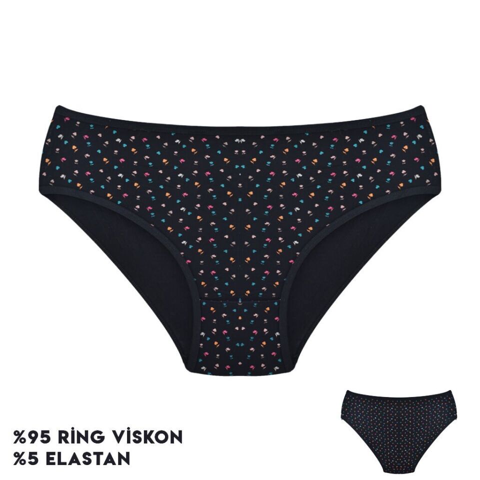 Dondeza 264-13 (L) Desenli Viscon Bayan Bikini 12'li