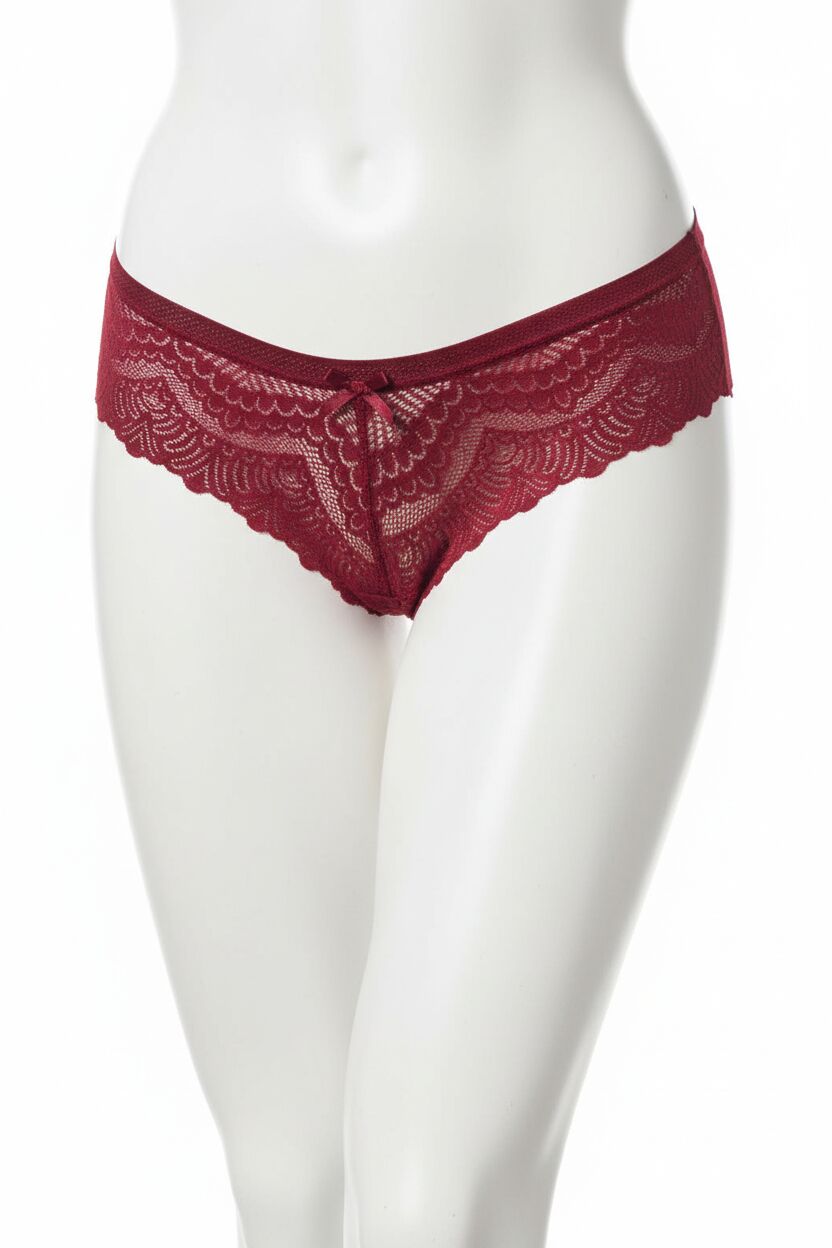 Arias Closet Bordo Dantelli Desenli Fantezi Külot